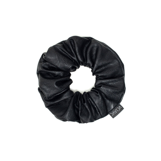Black Pleather Scrunchie