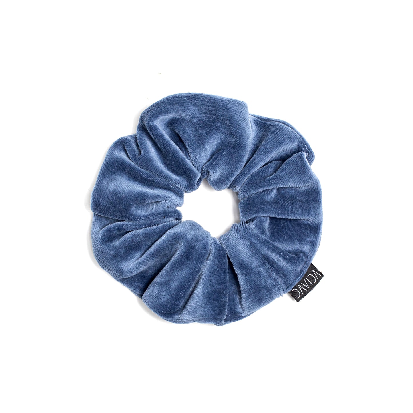Blue Velour Scrunchie