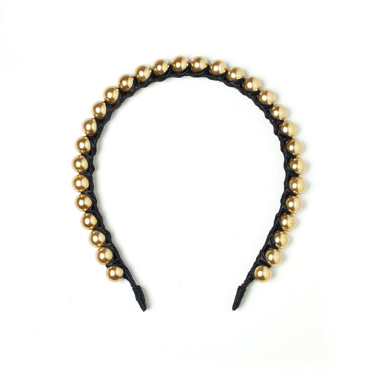 Gold Mega Pearl Headband (12mm)